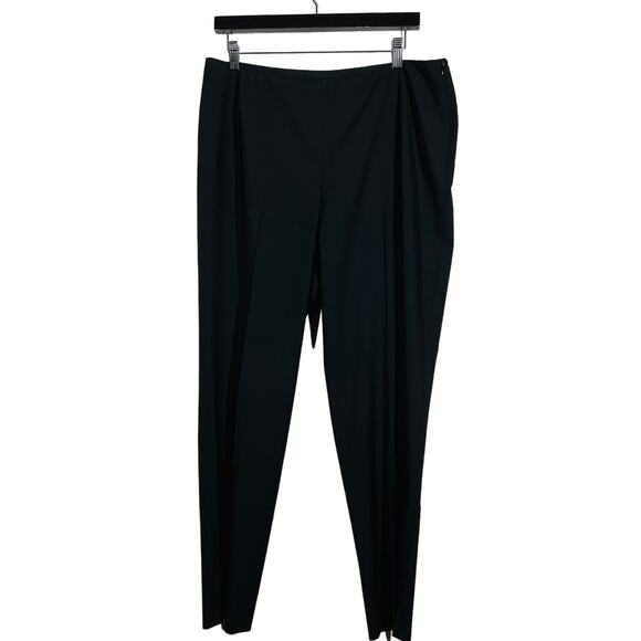 Lafayette 148 New York Chrystie Trouser Straight Pleated Pant Black Career - 12 - Picture 1 of 7